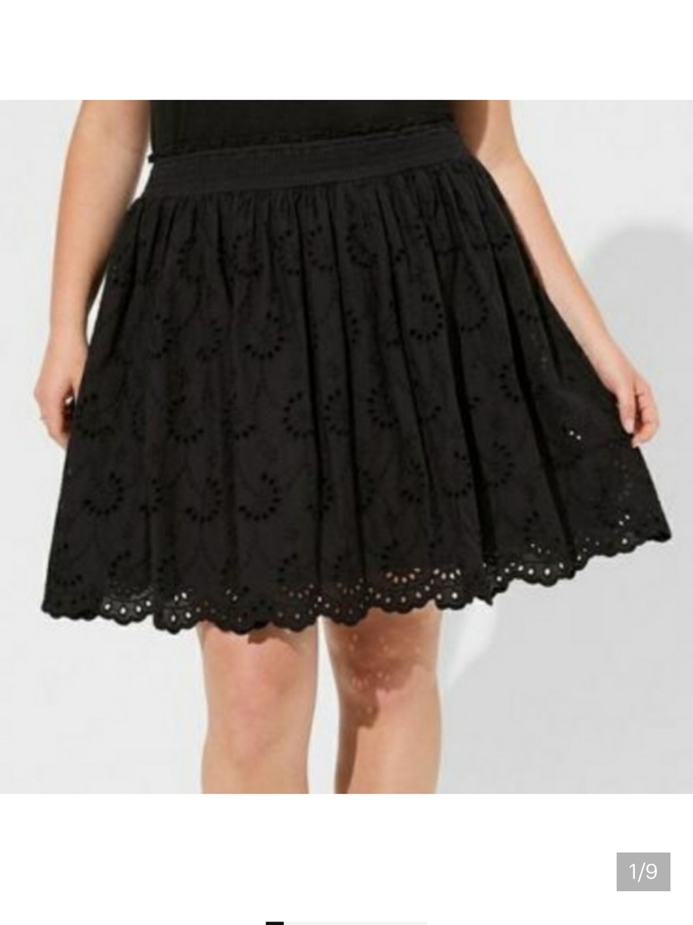 Torrid Cotton Eyelet Ruffled Mini Skirt Black Size 3X
